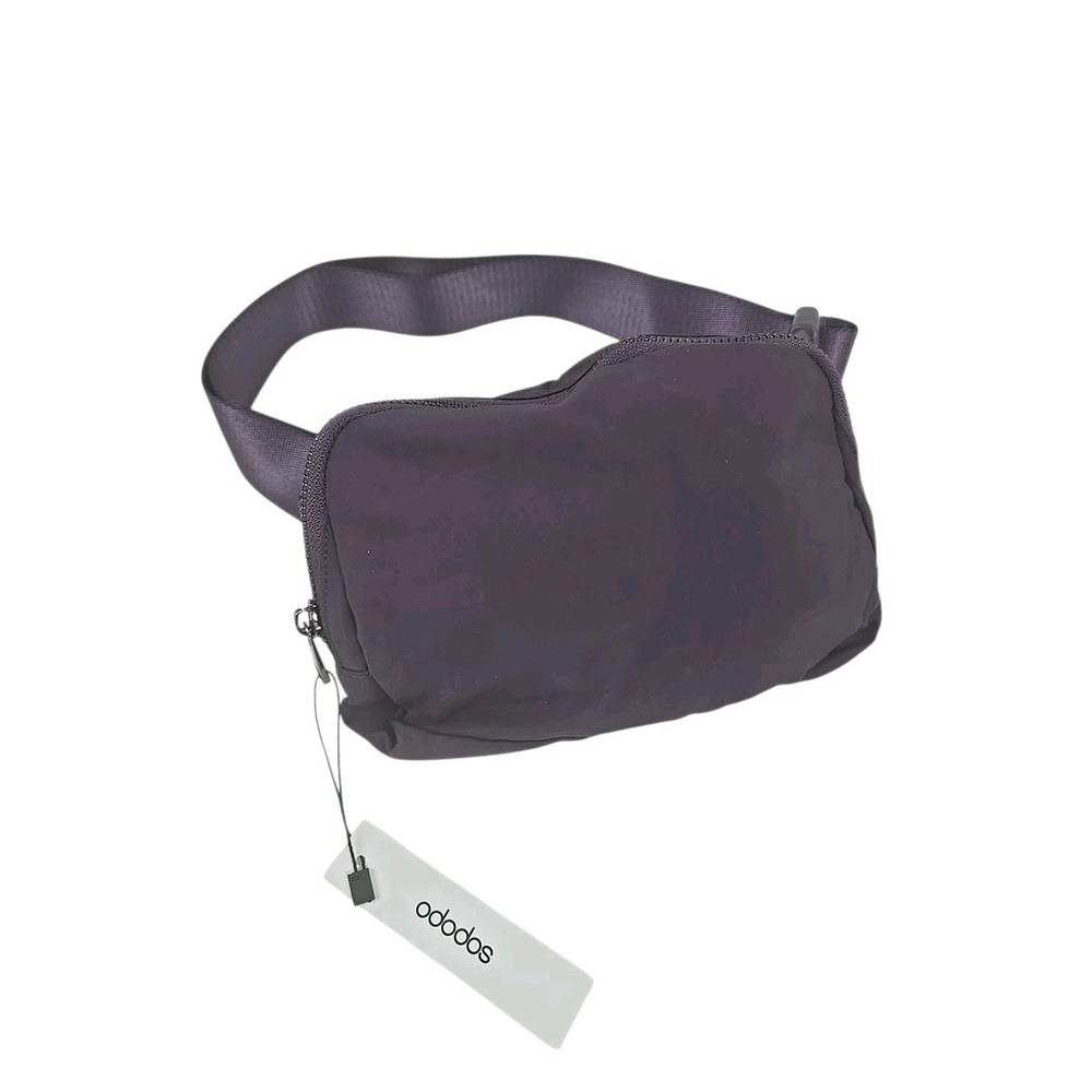 ODODOS Mini Belt‎ Bag Plum Purple Nylon w Adjustable Strap Small Waist Pouch NWT